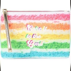 NWT Betsey Johnson Cake It to the‎ Limit Wristlet Pouch, Rainbow Multi